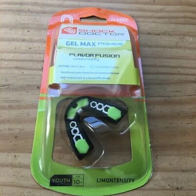 ShockDoctor Gel Max Power Mouthguard Limontensity Boil & Bite Convertible Tether - Image 1 of 4