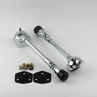 1 Pair Bass Drum Spurs w/ Gasket Screws Chrome Finish Telescopic Bass Drum Legs  - Image 1 of 3