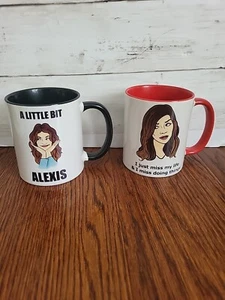 Lot Of 2 Schitt's Creek Coffee Mugs Alexis A LITTLE BIT - Picture 1 of 7