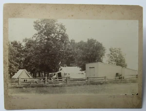 Chicago IL Razzle Dazzle Summer Camp Cabinet Photograph Tents Flag Victorian - Picture 1 of 5