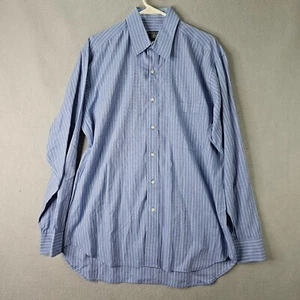 Camisa de vestir Gitman Bros para hombre talla 16 azul a rayas hecha expresamente para la carrera de Belk - Imagen 1 de 9