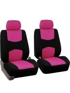 Car Seat Covers Front Set in Pink Cloth - Car Seat Covers for Low Back Car Seats - Picture 1 of 8