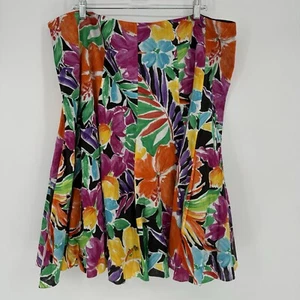 Falda para mujer Lauren Ralph Lauren acuarela floral plisada 100 % algodón talla 20 W - Imagen 1 de 7