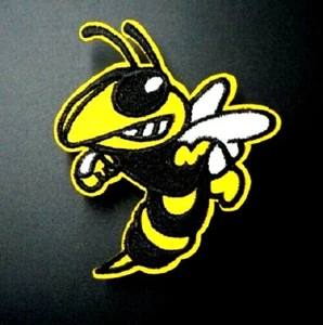 Honey Bee Patch 75 x 65 mm Bumble Wasp Embroidered Iron Sew On Nature Bumble - Picture 1 of 1