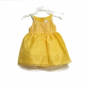 Bijan Kids Girls Yellow Dress Solid Sleeveless Round Neck Pure Polyester Size 12 - Picture 1 of 5