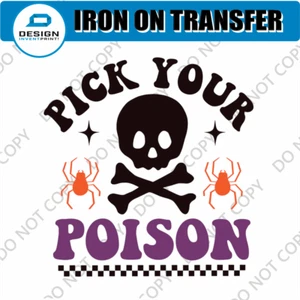Disfraz de Halloween utilería hierro en transferencia pegatina decoraciones camiseta niñas niños - Imagen 1 de 6