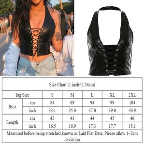 Women Gothic Sleeveless Hollow Out T-Shirt Tank Top Clubwear Vest Punk Crop Tops - Picture 1 of 11