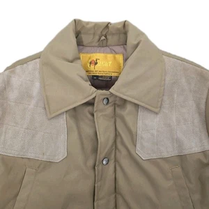 Chaqueta de tiro acolchada de plumón de camello de colección para hombre M plumón de ganso aislado EXCELENTE - Imagen 1 de 9