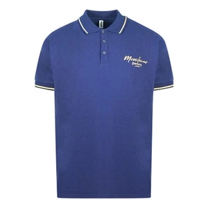 Moschino Tipped Collar Blue Polo Shirt - Picture 1 of 2