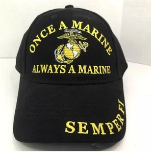 US Marine Mütze Kappe Once a Marine Always a Marine Semper FI verstellbarer Riemen Neu mit Etikett - Bild 1 von 10