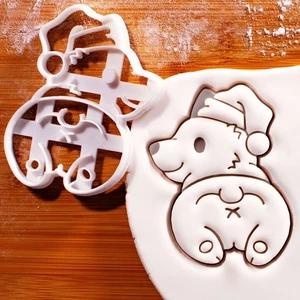 Christmas Corgi Butt Cookie Cutter – Cute Festive Dog Santa Hat Mold - Picture 1 of 7