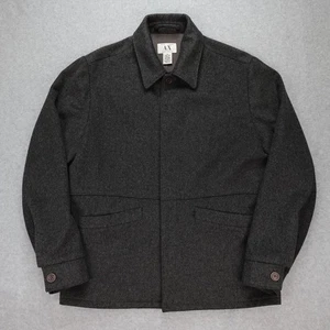Vintage Armani Exchange Wool Blazer Jacket Mens Medium Gray Buttoned Formal - Picture 1 of 16