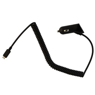 Cargador de coche de vehículo PureGear 4 pies en espiral 12 W/2,4 A para dispositivos micro-USB - negro Foto 1 de 3