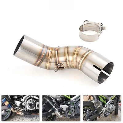 Motorcycle Exhaust Mid Link Pipe 51mm Connect Tube For Kawasaki Z900 2017-2024 - Bild 1 von 4