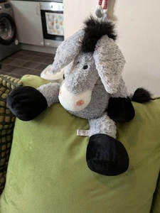 NICI Earl Grey LARGE Donkey Dangler Beanie Soft Plush Toy 20" Lying Down RARE - Imagen 1 de 12