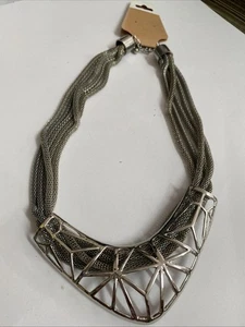 Cleopatra Silvertone Necklace Multi Strand - Picture 1 of 2