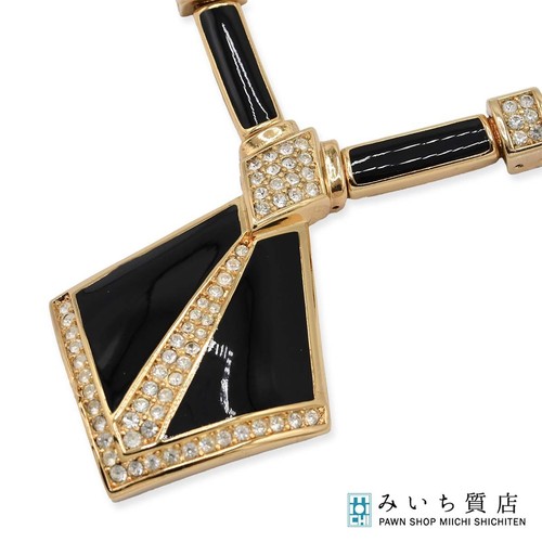 Dior Christian Collana Onice Strass Circa 61g Colore Oro Accessorio Con