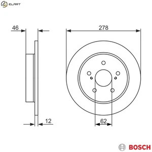 2x BRAKE DISC 0 986 479 752 FOR SUZUKI J24B 2.4L 4cyl KIZASHI - Picture 1 of 9