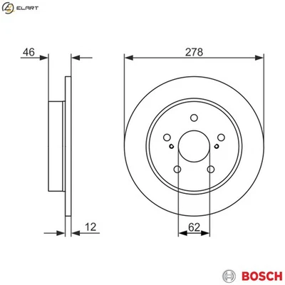 2x BRAKE DISC 0 986 479 752 FOR SUZUKI J24B 2.4L 4cyl KIZASHI - Image 1 of 4