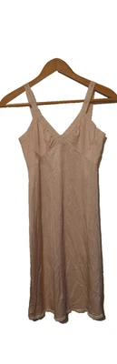 Camisón lencería larga vintage Shadowline 34 alto beige barrido completo encaje corpiño Foto 1 de 4