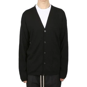 Rick Owens RU01C4608 KRI 09 Black Medium Cardigan 64234214 - Picture 1 of 11