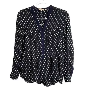 Anthropologie Vanessa Virginia Honore Popover Top Größe 6 Damen schwarz beige - Bild 1 von 7