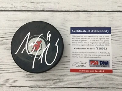 Adam Henrique Signed Autographed NJ New Jersey Devils Hockey Puck PSA DNA COA b - Image 1 of 3