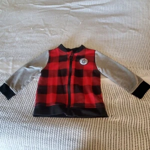Wonder Nation Boys 24M Red/Black/Gray Flannel Full Zip Jacket - Picture 1 of 5