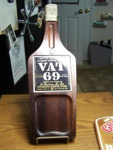 Rare Vintage Vat Whiskey wooden Bar Wall Sign ,Chees Board 16" - Picture 1 of 5