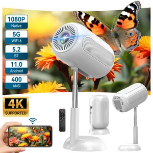 Smart Android Projector 4K UHD Portable WiFi Home Cinema Theater Bluetooth Movie - Picture 1 of 16