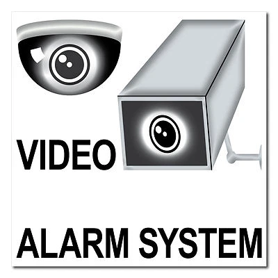 10cm 4" large big Vinyl Stickers Warning Alarm Video CCTV Monitoring System - Image 1 of 3