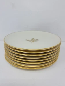 Juego de 8 Platos de Pan de Postre Lenox Trigo 6.25" Marfil Beige China Borde Dorado - Imagen 1 de 7
