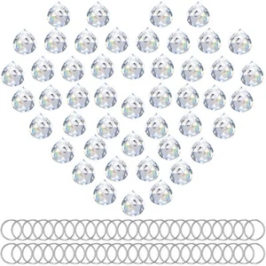 Sabary 48 Pcs Clear Crystal Ball Prism Suncatcher Sun Catcher Crystal Prisms for - Picture 1 of 7