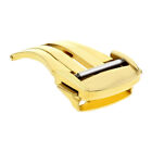 DEPLOYMENT LEATHER STRAP BAND BUCKLE CLASP FOR OMEGA SEAMASTER WATCH 18MM GOLD