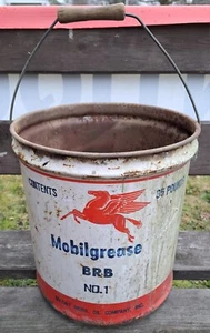 Grasa móvil vintage número 1, aceite móvil Socony, Pegasus, ¡lata de 35 libras! Manija de madera - Imagen 1 de 7