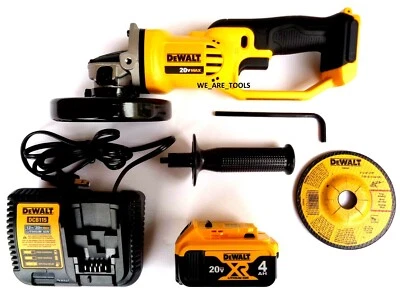 Amoladora inalámbrica Dewalt DCG412 20V 4 1/2, 1) 4.0 DCB204 batería, 1) cargador voltio Foto 1 de 4