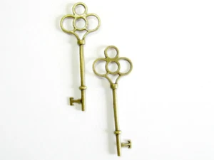 Anhänger Charms Schlüssel 75 x28 mm bronzefarben - Bild 1 von 1