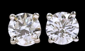 GIA Certified I Color VS2 Half Carat tw Natural Diamond Stud Earrings SEE VIDEO - Picture 1 of 1
