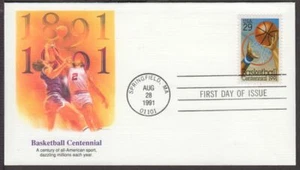 1991 Basketball Centennial 100 years Sc 2560 premium Fleetwood cachet - Picture 1 of 2