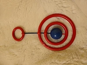 Vintage Johnson & Johnson Red Rings Rattle Baby Toy Teether Fast Shipping  - Picture 1 of 7