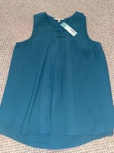 Blusa Top 41 Hawthorn Stitch Fix Mujer Pequeño Detalle Plisado Verde NUEVA NUEVA CON ETIQUETAS - Imagen 1 de 5