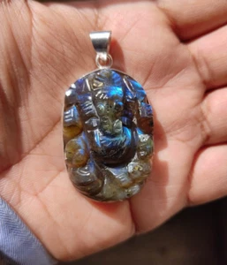 Colgante Cabujón Tallado Piedras Preciosas Lord Ganesha Artesanía Antigua - Imagen 1 de 1