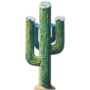 Jointed 4-Foot Cactus Paper 51" Desert Western Wild West Ranch Wall Decoration - Picture 1 of 1