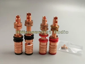 4x HiFi CMC 838 Red Copper Plated Amp Speaker Terminal Binding Post Sokcet - Picture 1 of 8