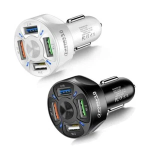 4 Ports 3 USB Car Charger Quick Charge 3.0 Universal Fast Charging in car 4 Port - Zdjęcie 1 z 13