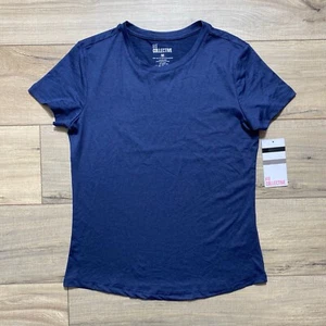 Fit Collective Womens Short Sleeve Crew Neck Shirt Size M Peacoat Blue - Picture 1 of 7