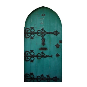 Green Fairy Door - Design 2 Wall Decal - 8" tall x 4" wide - Peel and Stick - Picture 1 of 2