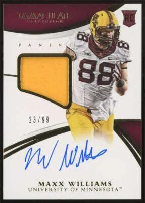2015 Panini Immaculate Rookie Patch Auto Maxx Williams #329 Minnesota RC RPA /99 - Image 1 of 3
