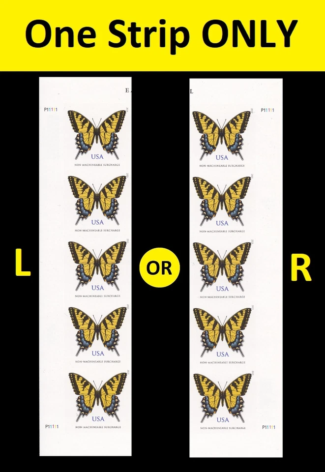 US 4999a Eastern Tiger Swallowtail NMS imperf NDC plate strip (5) MNH 2015 - Image 1 of 1