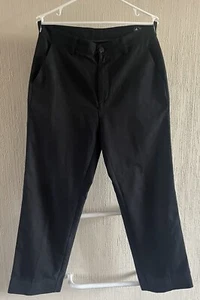 Adidas~Black vintage ‘Clima Cool’ cargo trousers straight leg~Size L (12 UK) - Picture 1 of 6